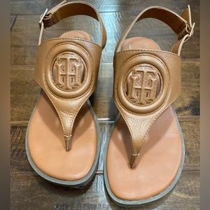 Tommy Hilfiger Tan Heeled Sandal - Size 7.5